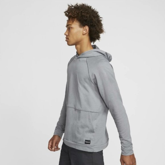 Hurley Mens Mongoose Dri FIT Long Sleeve Lightweight Hoodie Gray Medium - Picture 2 of 8